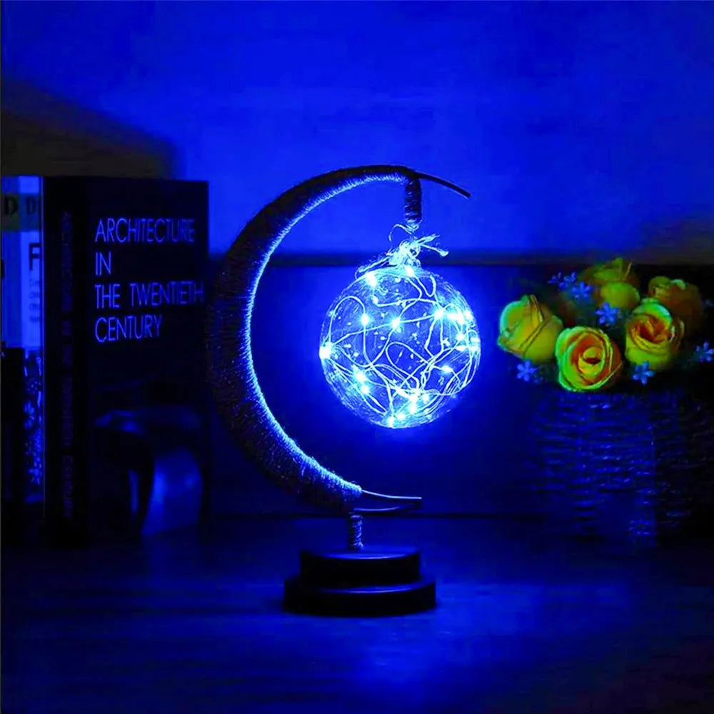 Moon Night Light Multicolor Enchanted Lunar Lamp USB/Battery Powered Hanging LED Bedside Lights with Stand for Home Bedroom 2023