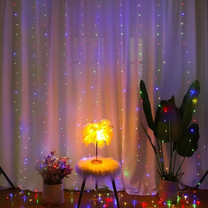 3M LED Curtain String Lights Garland USB Fairy Lights Festoon With Remote For Room Window Bedroom New Year Christmas Decoration