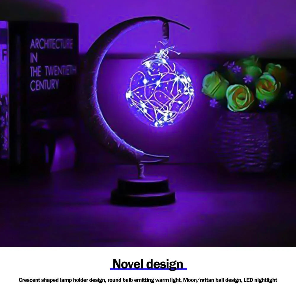 Moon Night Light Multicolor Enchanted Lunar Lamp USB/Battery Powered Hanging LED Bedside Lights with Stand for Home Bedroom 2023