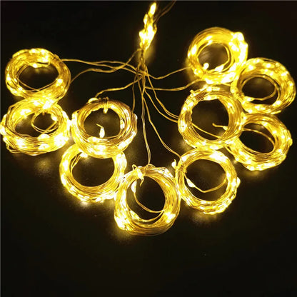 3M LED Curtain String Lights Garland USB Fairy Lights Festoon With Remote For Room Window Bedroom New Year Christmas Decoration