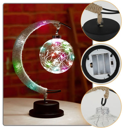 Moon Night Light Multicolor Enchanted Lunar Lamp USB/Battery Powered Hanging LED Bedside Lights with Stand for Home Bedroom 2023