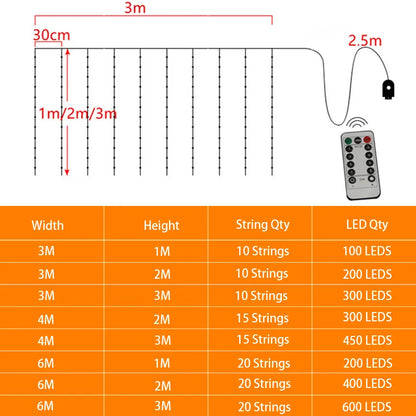 3M LED Curtain String Lights Garland USB Fairy Lights Festoon With Remote For Room Window Bedroom New Year Christmas Decoration