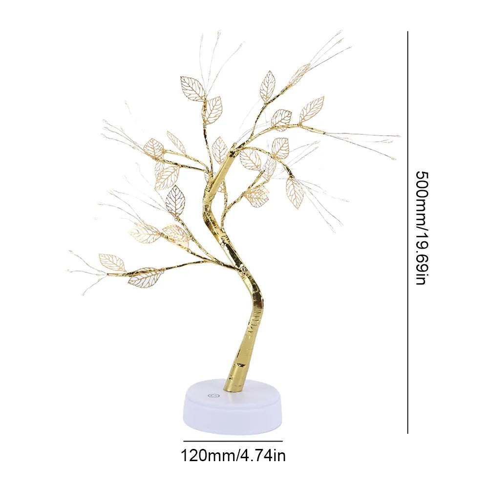 Led Tree Table Lamp DIY Artificial Light Touch Switch Night Light Romantic Desk Lamp Fairy Night Lamp Gift Home Bedroom Decor